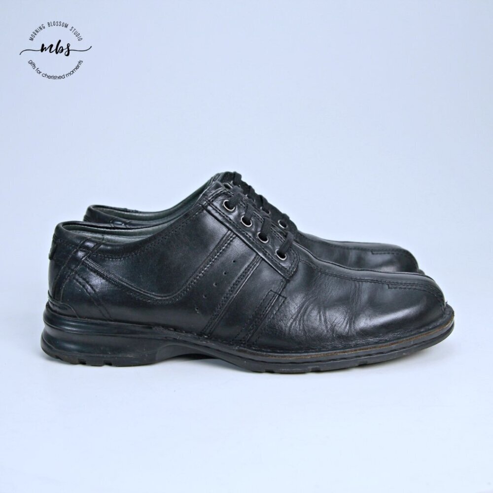 Clarks Mens‎ Touareg Vibe Leather Lace Up Oxfords Black Men 12